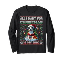 Australian Shepherd Christmas Tree Decorations Dog Lover Langarmshirt von Merry Christmas Ugly Sweater Men Women Kids Pajama