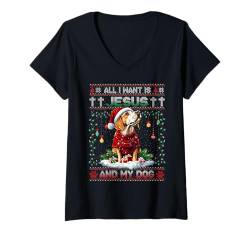 Damen Bloodhound Christmas Tree Decorations Dog Lover Xmas Gifts T-Shirt mit V-Ausschnitt von Merry Christmas Ugly Sweater Men Women Kids Pajama