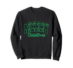 Karierter Varsity Pyjama „Merry Christmas Holiday“, passender Schlafanzug Sweatshirt von Merry Christmas Varsity