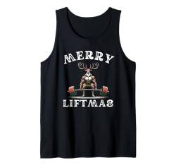 Merry Liftmas Lustiges Workout Rentier Gym Witz Weihnachten Tank Top von Merry Liftmas Apparel Co.