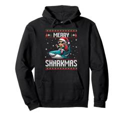 Merry Sharkmas Elfe Reitender Hai hässliche Weihnachten Xmas Party Pullover Hoodie von Merry Sharkmas Shark Lovers Xmas Party