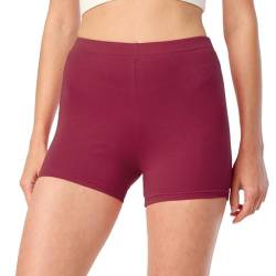 Merry Style Damen Shorts Radlerhose Unterhose Hotpants Kurze Hose Boxershorts aus Baumwolle MS10-392 (Weinrot, S) von Merry Style