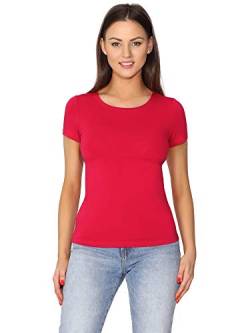 Merry Style Damen T-Shirt Kurzarm MS10-373 (Himbeere, S) von Merry Style