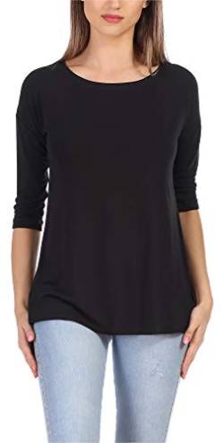 Merry Style Langes Oberteil Shirt mit Spitze MS10-319 (Schwarz, L) von Merry Style