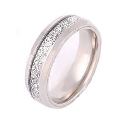 Wolfram Ring 6MM Meteorit Intarsie Ehering Verlobungsring Verlobungsring Anpassen Silber Ring Für Männer Größe 70 (22.3) von Mesnt