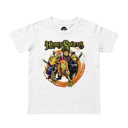 Metal Kids Heavysaurus (Rock 'n Rarr) - Kinder T-Shirt, weiß, Größe 104 (4-5 Jahre), offizielles Band-Merch von Metal Kids