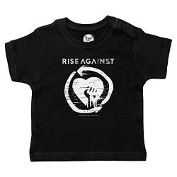 Metal Kids Rise Against (Heartfist) - Baby T-Shirt, schwarz, Größe 68/74 (6-12 Monate), offizielles Band-Merch von Metal Kids