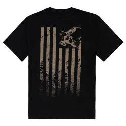 Metal Mulisha Herren-T-Shirt, gestreift, kurzärmelig, Gold, Mittel von Metal Mulisha