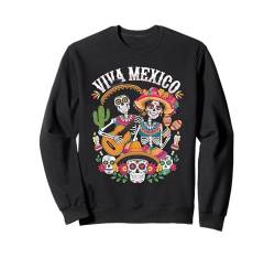 Viva Mexico Sugar Skull Dia de los Muertos Tag der Toten Sweatshirt von Mexican Halloween Men Women Boys Girls Tees