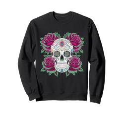 Zuckerschädel mit Rosen Dia de los Muertos Tag der Toten Sweatshirt von Mexican Halloween Men Women Boys Girls Tees