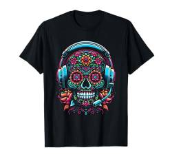 Gamer Sugar Skull Dia De Los Muertos Gaming Day Of The Dead T-Shirt von Mexican Halloween Party Boys Girls Men Women Tees