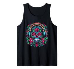 Gamer Sugar Skull Dia De Los Muertos Gaming Day Of The Dead Tank Top von Mexican Halloween Party Boys Girls Men Women Tees