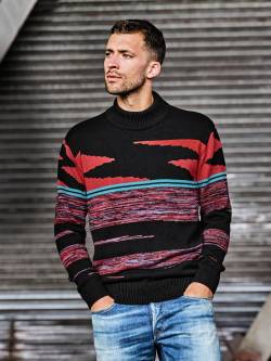 Mey & Edlich Herren Zickzack-Pullover schwarz 54 von Mey & Edlich