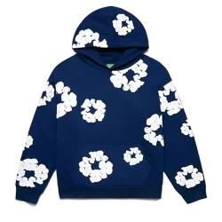 Denim Tears Hoodies für Herren Schaumdruck Y2K Hoody Sweatshirt Lässige Kapuzenpullover Übergrößen Hip Hop Streetwear Bequem Langarm Winter Hooded Pullover für Männer Jungen von Mfhmom