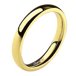 Mianova Band-Ring Edelstahl Herrenring Damenring Partnerring Trauring Verlobungsring Damen Herren Gold Größe 52 (16.6) Breit 3mm von Mianova