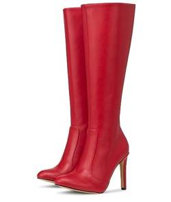 Michael Soul Donna - Klassische Stiletto Stiefel in rot matt Schuhgröße EUR 40 von Michael Soul