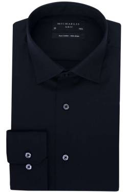 Michaelis Slim Fit Hemd schwarz, Einfarbig von Michaelis