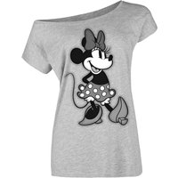 Micky Maus - Disney T-Shirt - Minnie Mouse - Beauty - S bis 3XL - für Damen - Größe S - grau  - Lizenzierter Fanartikel von Micky Maus
