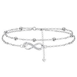 Micory Unendlichkeit Herz Armband Damen 925 Silber Herz Anhänger Armbänder Valentinstag Muttertag Geburtstag Geschenk für Mama Ehefrau Freundin von Micory