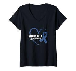 Damen Mikrotie T-Shirt mit V-Ausschnitt von Microtia Awareness