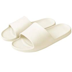 Milaloko Frauen Männer Dusche Hausschuhe Badezimmer Sandalen Rutschfeste Strand Pool Indoor Outdoor Haus Hausschuhe, Beige, 36-37 von Milaloko