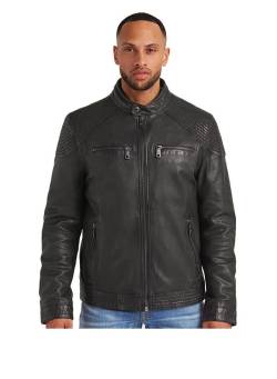 MILESTONE Lederjacke Parker Herren schwarz Uni & Uninah von Milestone