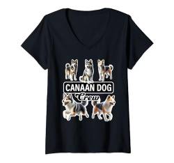 Damen Canaan Dog Crew T-Shirt mit V-Ausschnitt von Miller Sye