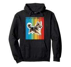 Farbenfroher schwedischer Vallhund Pullover Hoodie von Miller Sye