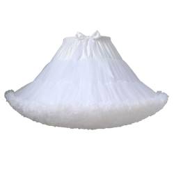 Minetom Damen Karneval Kostüm Tüllrock 50Er Tütü Rock Kurz Ballett Unterrock Petticoat Tutu Party Mehrschichtiger Puffy Cosplay Rock Weiß One Size von Minetom