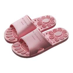 Minetom Herren Damen Badeschuhe Hausschuhe Slippers Sommer Slide Pantoletten Badelatschen Strand Indoor Outdoor rutschfest Baden Pantoffeln Sandalen Rosa 39 EU von Minetom