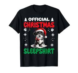 Miniatur Schnauzer Hund Weihnachten Pyjama Offizielles Weihnachten T-Shirt von Miniature Schnauzer Christmas Dog Pajamas &