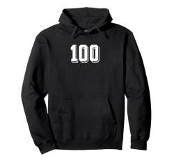 Nummer 100 – Retro 80er 90er Jahre Fußball Team Trikot nummeriert Pullover Hoodie von Minimalist Retro Numbers Birthday Apparel Gifts