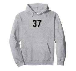 Nummer 37 – Retro 80er 90er Jahre Fußball Team Trikot nummeriert Pullover Hoodie von Minimalist Retro Numbers Birthday Apparel Gifts