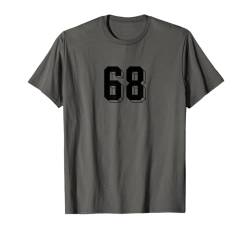 Nummer 68 – Retro 80er 90er Jahre Fußball Team Trikot nummeriert T-Shirt von Minimalist Retro Numbers Birthday Apparel Gifts