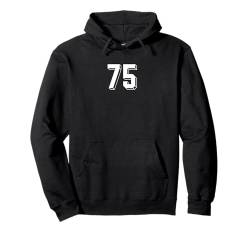 Nummer 75 – Retro 80er 90er Jahre Fußball Team Trikot nummeriert Pullover Hoodie von Minimalist Retro Numbers Birthday Apparel Gifts