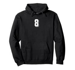 Nummer 8 – Retro 80er 90er Jahre Fußball Team Trikot nummeriert Pullover Hoodie von Minimalist Retro Numbers Birthday Apparel Gifts