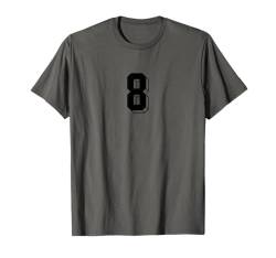 Nummer 8 – Retro 80er 90er Jahre Fußball Team Trikot nummeriert T-Shirt von Minimalist Retro Numbers Birthday Apparel Gifts