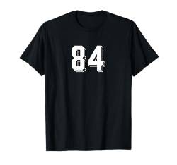 Nummer 84 – Retro 80er 90er Jahre Fußball Team Trikot nummeriert T-Shirt von Minimalist Retro Numbers Birthday Apparel Gifts