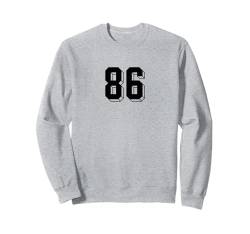 Nummer 86 – Retro 80er 90er Jahre Fußball Team Trikot nummeriert Sweatshirt von Minimalist Retro Numbers Birthday Apparel Gifts