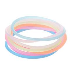 MinnowXY 10 Stück/Set Nachtleuchtende Armbänder, leuchtendes Armband, gummiert, Silikon-Gummi-Haarbänder, Unisex-Armreifen für Erwachsene und Teenager, A# von MinnowXY