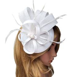 MinnowXY Fascinator mit Blume, Hut, Haarspange für TeaParty, weiblicher Fascinator, Kirchen-Kopfschmuck, Brautparty-Accessoire von MinnowXY