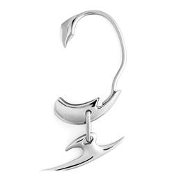 MinnowXY Ohrclip – Ohrloch-Piercing, silberfarbener Metall-Ohrring für Damen und Herren, Paare, cooler Schmuck, Geschenk, Ornament, Kupfer von MinnowXY