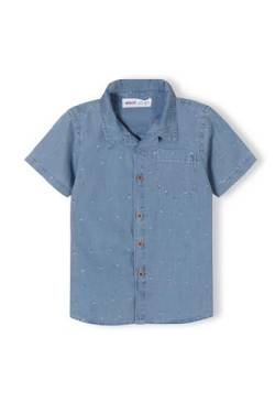 Minoti Jungen gedrucktes Jeanshemd | Größe: 80-86 cm / 12-18 Monate hellblau | Kids Shortsleeve Top | Weiche Baumwolle | Casual Trendy Comfort | Gelegenheitskleidung in Großbritannien entworfen von Minoti