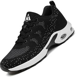 Mishansha Air Sportschuhe Damen Laufschuhe Dämpfung Straßenlaufschuhe Frauen Leichte Walkingschuhe rutschfest Sneaker Rich black, Gr.37 EU von Mishansha