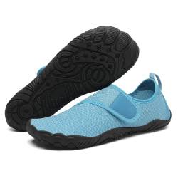 Mishansha Badeschuhe Herren Damen Aquaschuhe Atmungsaktiv Schnell Trocknend Sommer Schwimmschuhe Unisex Wasserschuhe für Outdoor Sports, Tiefblau 37 EU von Mishansha