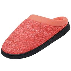 Mishansha Frauen Warme Hausschuhe Leicht Bequeme Winter Slippers Unisex Weiche Atmungsaktive Memory Schaum Männer Hausschuhe Erwachsene, Rot 42 EU von Mishansha