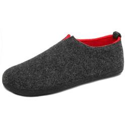 Mishansha Hausschuhe Herren Pantoffeln Damen Winter Filzhausschuhe Warme Indoor Hüttenschuhe Leicht Filzpantoffeln Drinnen Filz Slipper Waschbar Schwarz,Gr.37 von Mishansha