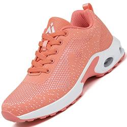 Mishansha Turnschuhe Damen Air Sportschuhe Dämpfung Laufschuhe Frauen Atmungsaktiv Walkingschuhe rutschfest Sneaker Pink 282, Gr.39 EU von Mishansha