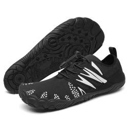 Mishansha Badeschuhe Herren Wasserschuhe Damen Schwimmschuhe Aquaschuhe Strandschuhe Barfußschuhe Neoprenschuhe Schnell Trocknend Surfschuhe mit Breiter Zehenbox Nachtschwarz EU Gr.40 von Mishansha