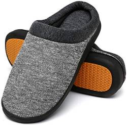 Mishansha Winter Hausschuhe Herren Memory Foam Plüsch Pantoffeln Männer Haus Wärme Rutschfest Slipper,Grau Gr.43 von Mishansha